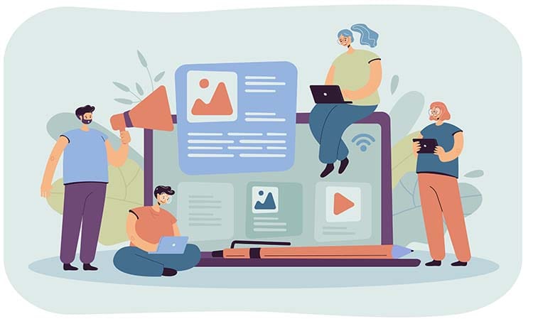 Bloggers and influencers writing articleso